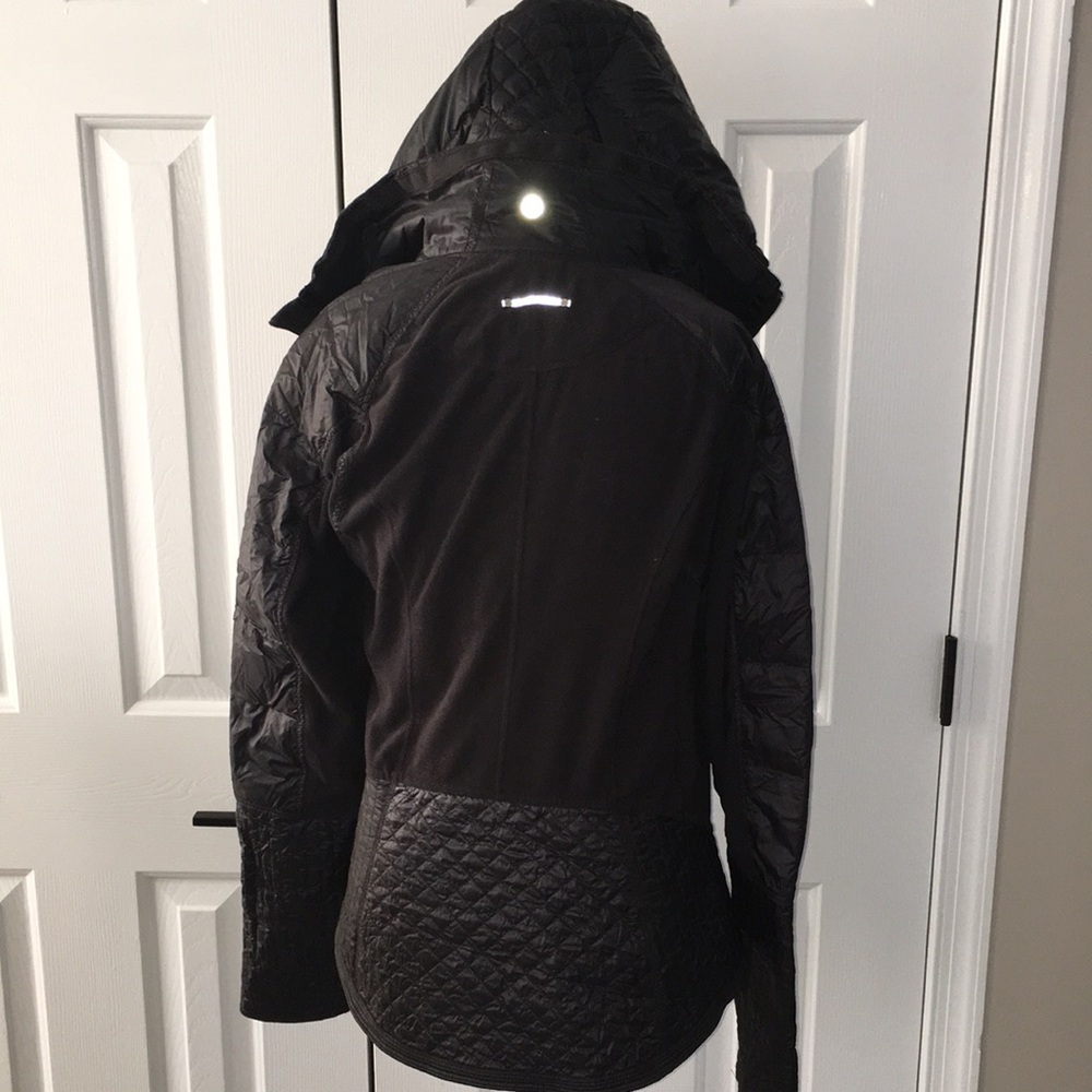 LULULEMON DOWN FILL FLEECE LINED REMOVABLE DICKEY VEST HOODED QUILTED COAT EUC